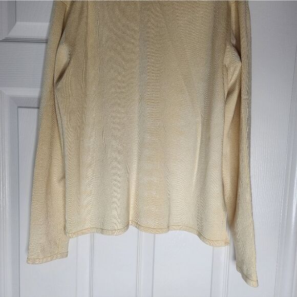 Vtg NormThompson L Yellow SILKBlend Lngslvs HalfButtons Women's SweaterCardigan - Picture 5 of 5